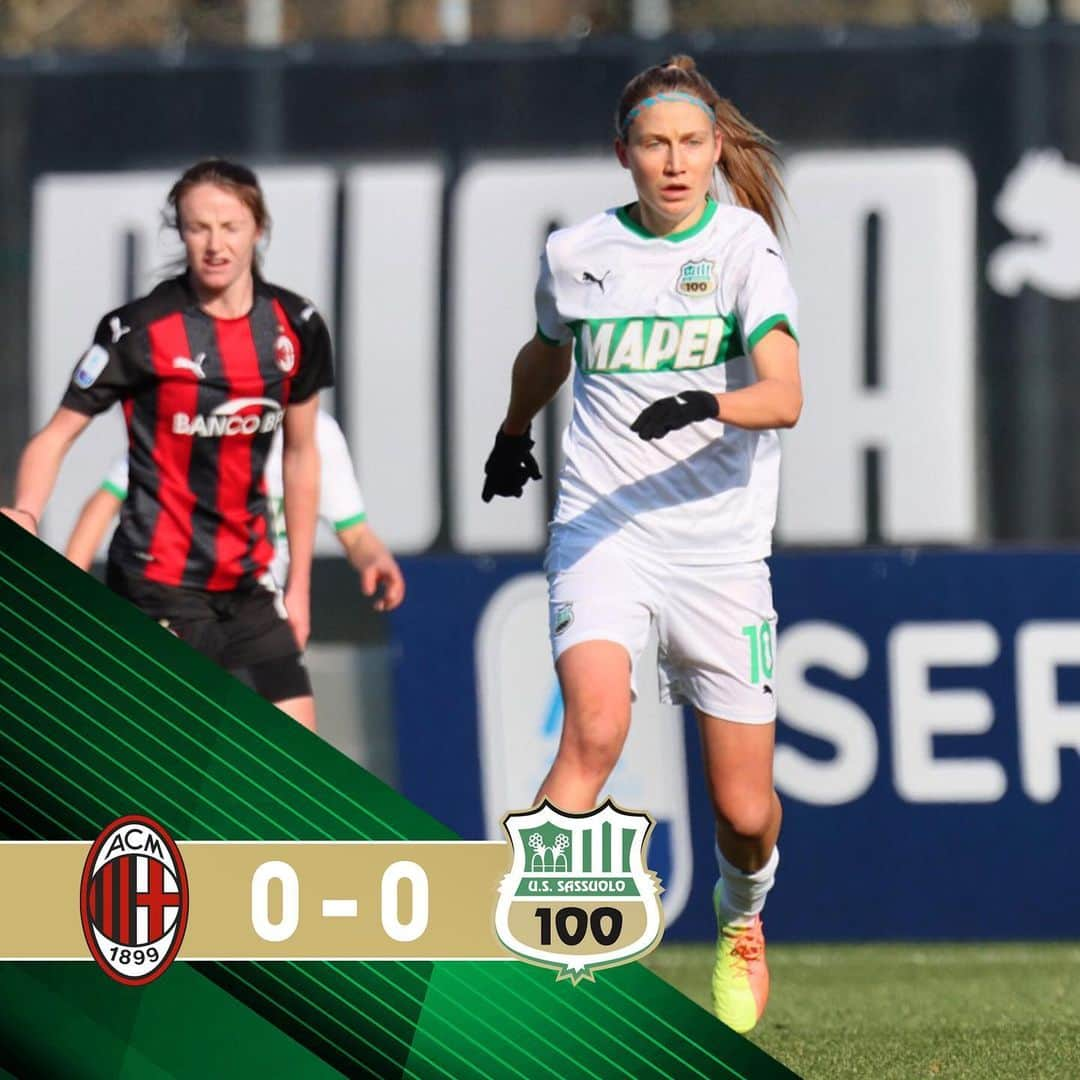 USサッスオーロ・カルチョさんのインスタグラム写真 - (USサッスオーロ・カルチョInstagram)「#MilanSassuolo 0️⃣-0️⃣  La grande prestazione delle neroverdi e il pareggio a Milano, dopo l’1-1 dell’andata, non bastano per passare il turno.  Brave lo stesso ragazze!  #CoppaItaliaFemminile #ForzaSasol 🖤💚」2月14日 0時39分 - sassuolocalcio