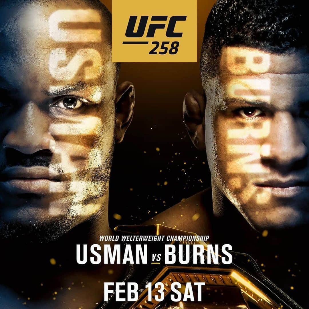 のインスタグラム：「今夜。ギルバート @gilbert_burns とウスマン @usman84kg のタイトルマッチ！ 2人の最高の男の戦いをただ見守るだけ。  The two best men and the best professional fighters will fight in the UFC welterweight title shot tonight. Good luck🙏🏼  @ufc」