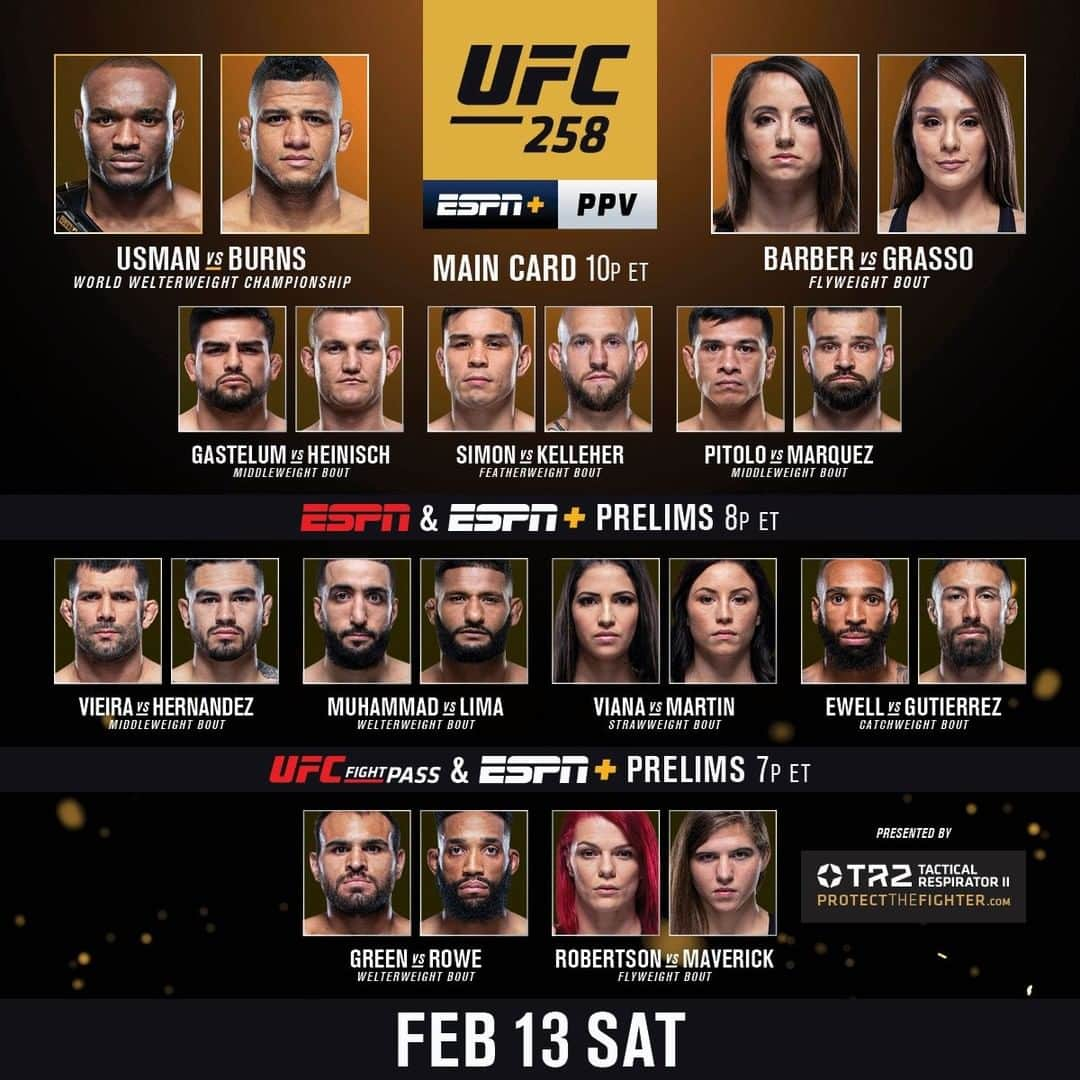 UFCさんのインスタグラム写真 - (UFCInstagram)「Welcome to fight day for Usman vs Burns 🏆  [ #UFC258 - LIVE on #ESPNPlus PPV: LINK IN BIO ]」2月14日 1時45分 - ufc