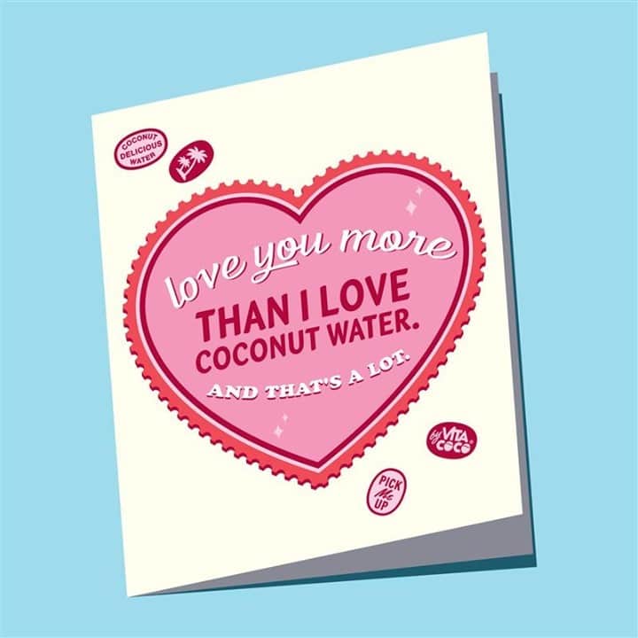 Vita Coco Coconut Waterのインスタグラム：「Want to tell someone how you feel, but not quite sure how to say it? DM them this. Except maybe don't send this to your crush...it might be a little too soon for the "L" word.」