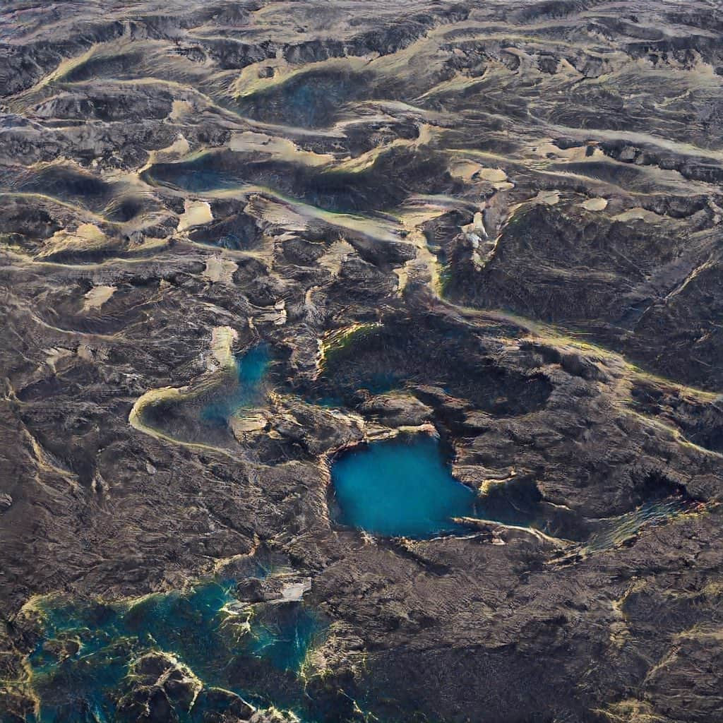 Daily Overviewさんのインスタグラム写真 - (Daily OverviewInstagram)「Check out this new collaboration between award-wining aerial photographer Stas Bartnikas (@stasbart) and Obvious Group (@obvious_art) that isn’t simply about art.  - Based on thousands of aerial photos of Iceland, they taught AI to “see” and “feel” our planet. Together they created a series of photographs that showcase the beauty and the energy of the Earth and the capabilities of AI technology. Images that have never before been seen, they might resemble alien worlds but the design and inspiration was taken from nature as seen from the sky! - There are 11 beautiful, very limited edition images in the series available for purchase. Learn more on the @stasbart page.」2月14日 4時45分 - dailyoverview