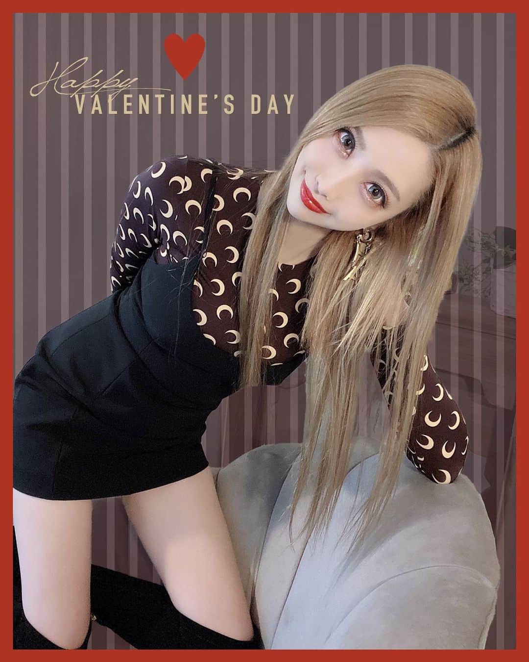 一条葵さんのインスタグラム写真 - (一条葵Instagram)「. Happy🤎Valentine's Day🍫 🍓🍓🍓 . . . . #バレンタイン #Valentine #marineserre」2月14日 15時41分 - aoiichijo