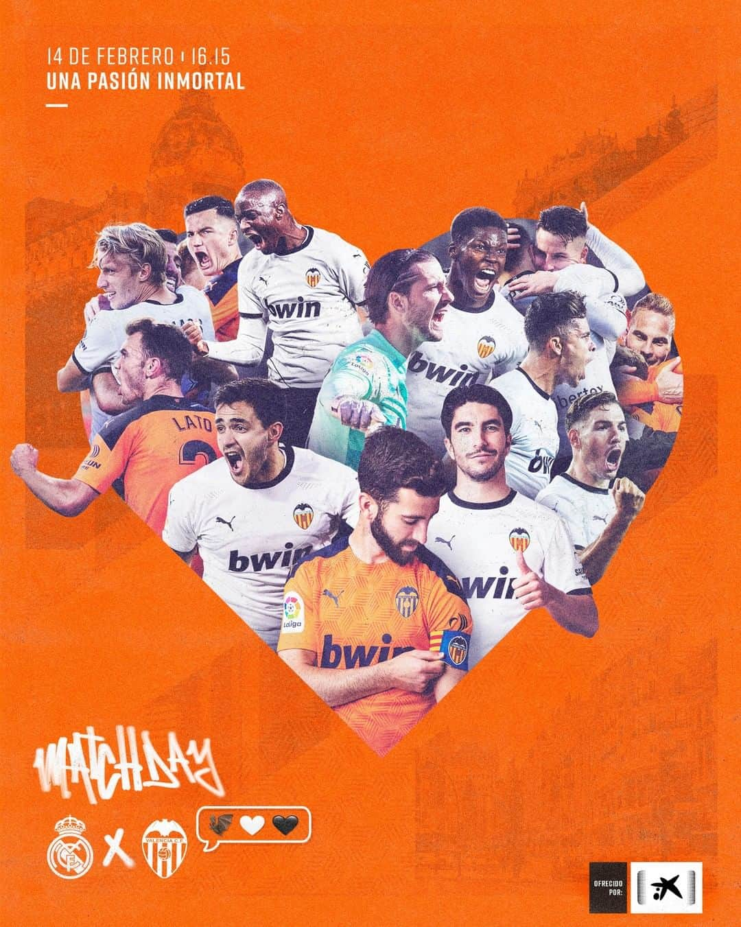 バレンシアCFさんのインスタグラム写真 - (バレンシアCFInstagram)「🚨 MATCHDAY 🚨   Una pasión inmortal 🤍🖤  #RealMadridValencia #VCF #MatchdayVCF #Matchday #LaLiga #ValenciaCF #AMUNTValencia @caixabank」2月14日 16時33分 - valenciacf