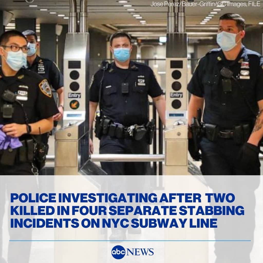 ABC Newsさんのインスタグラム写真 - (ABC NewsInstagram)「Police are investigating four stabbings that occurred in the New York City subway system within a 24-hour period, leaving two victims dead, authorities said. READ MORE AT LINK IN BIO.」2月14日 9時17分 - abcnews