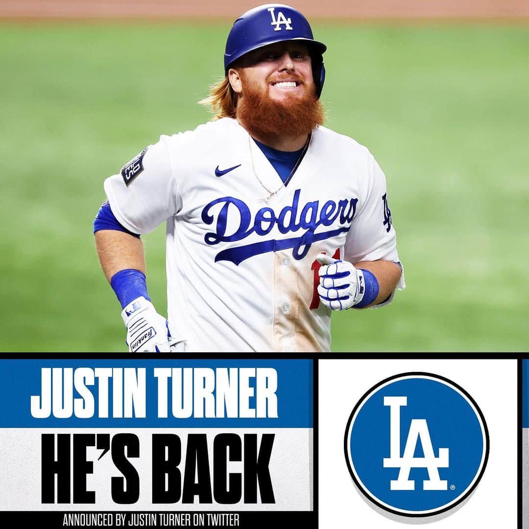 MLBさんのインスタグラム写真 - (MLBInstagram)「The champs are getting their third baseman back.  Justin Turner announces that he is returning to the @Dodgers.」2月14日 10時52分 - mlb