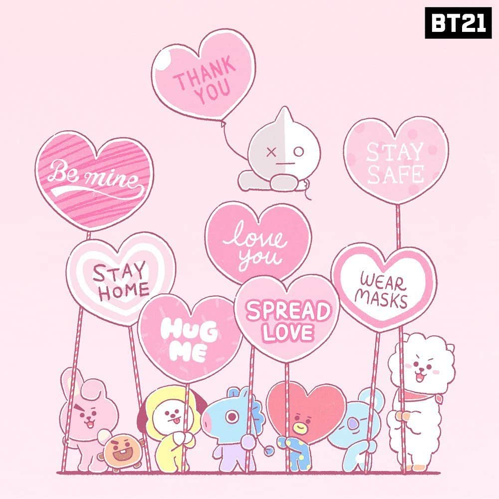 BT21 Stars of tomorrow, UNIVERSTAR!さんのインスタグラム写真 - (BT21 Stars of tomorrow, UNIVERSTAR!Instagram)「Sending you love, XOXO❤️  - from BT21💌  #StayAtHome #Valentine #Love #BT21」2月14日 13時29分 - bt21_official