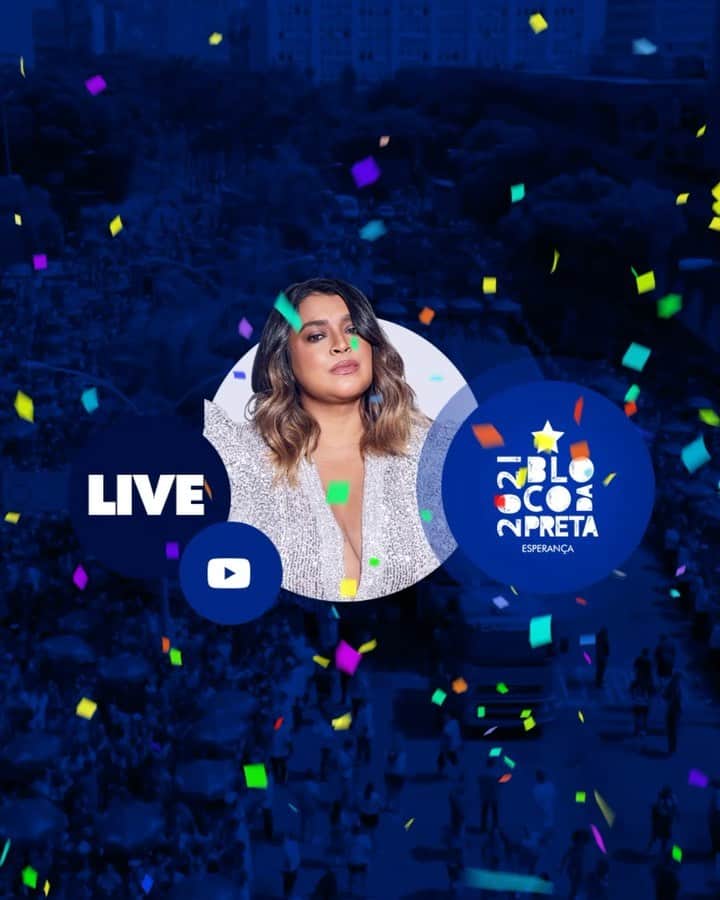Preta Gilのインスタグラム：「É hoje meus amores! 16h no meu canal no @youtubebrasil eu espero todos vocês pra nossa live do @blocodapreta!   Vai ter muita música boa e convidados incríveis pra animar o domingo de carnaval EM CASA!!   Se inscrevam pra acompanhar tudo! 💙  #liveblocodapreta #blocodapreta」