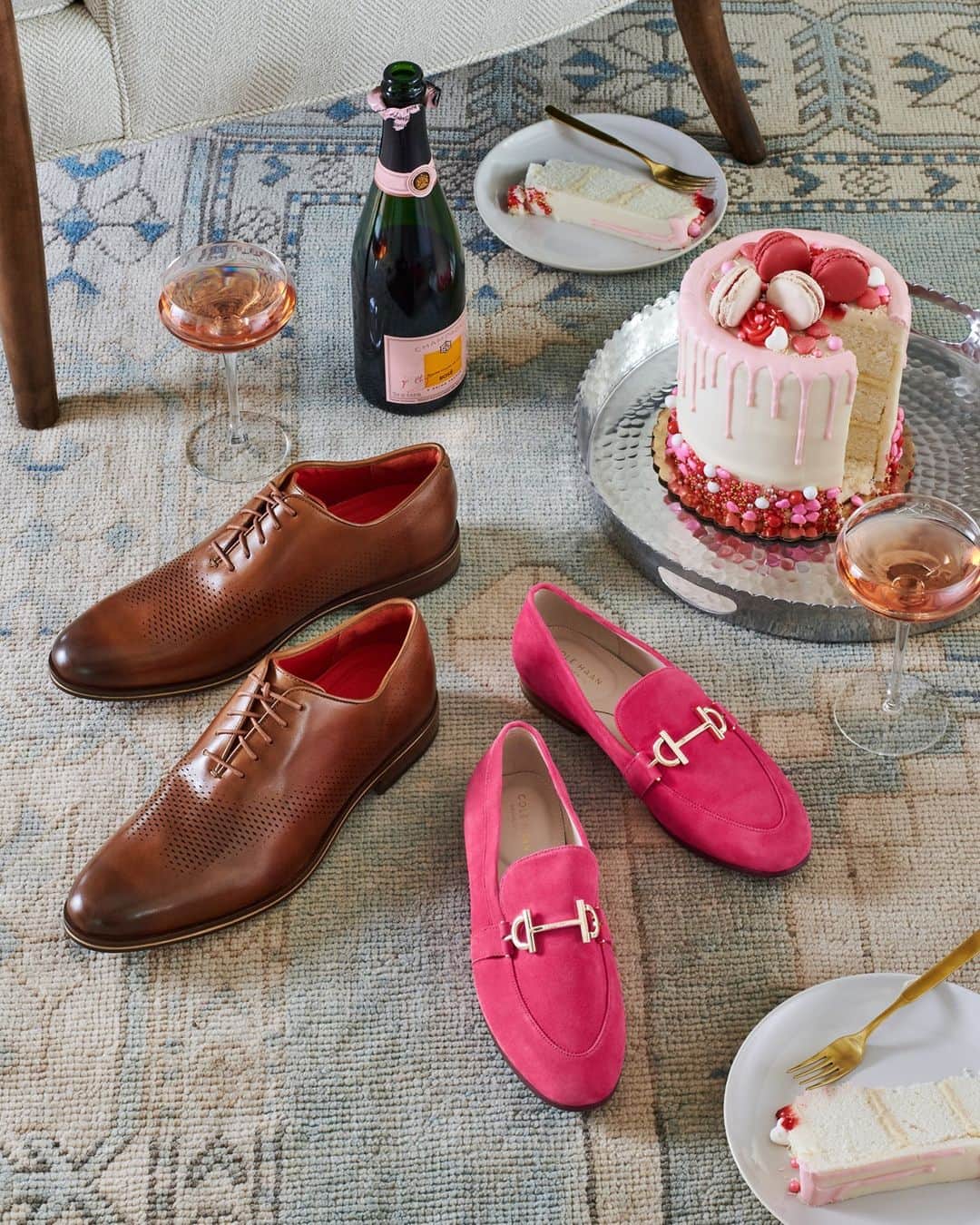 Cole Haanのインスタグラム：「Something bubbly, something sweet, and something stylish make this Valentine's Day right.」