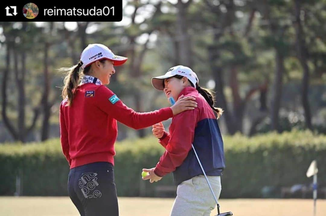 勝みなみさんのインスタグラム写真 - (勝みなみInstagram)「@reimatsuda01 ❤️ #repost #松田鈴英 #勝みなみ #golf #jlpga」2月14日 17時25分 - minami_katsu