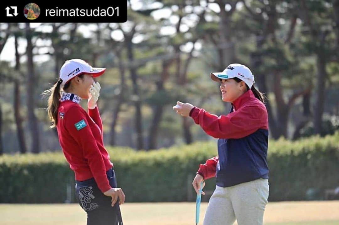 のインスタグラム：「@reimatsuda01 ❤️ #repost #松田鈴英 #勝みなみ #golf #jlpga」