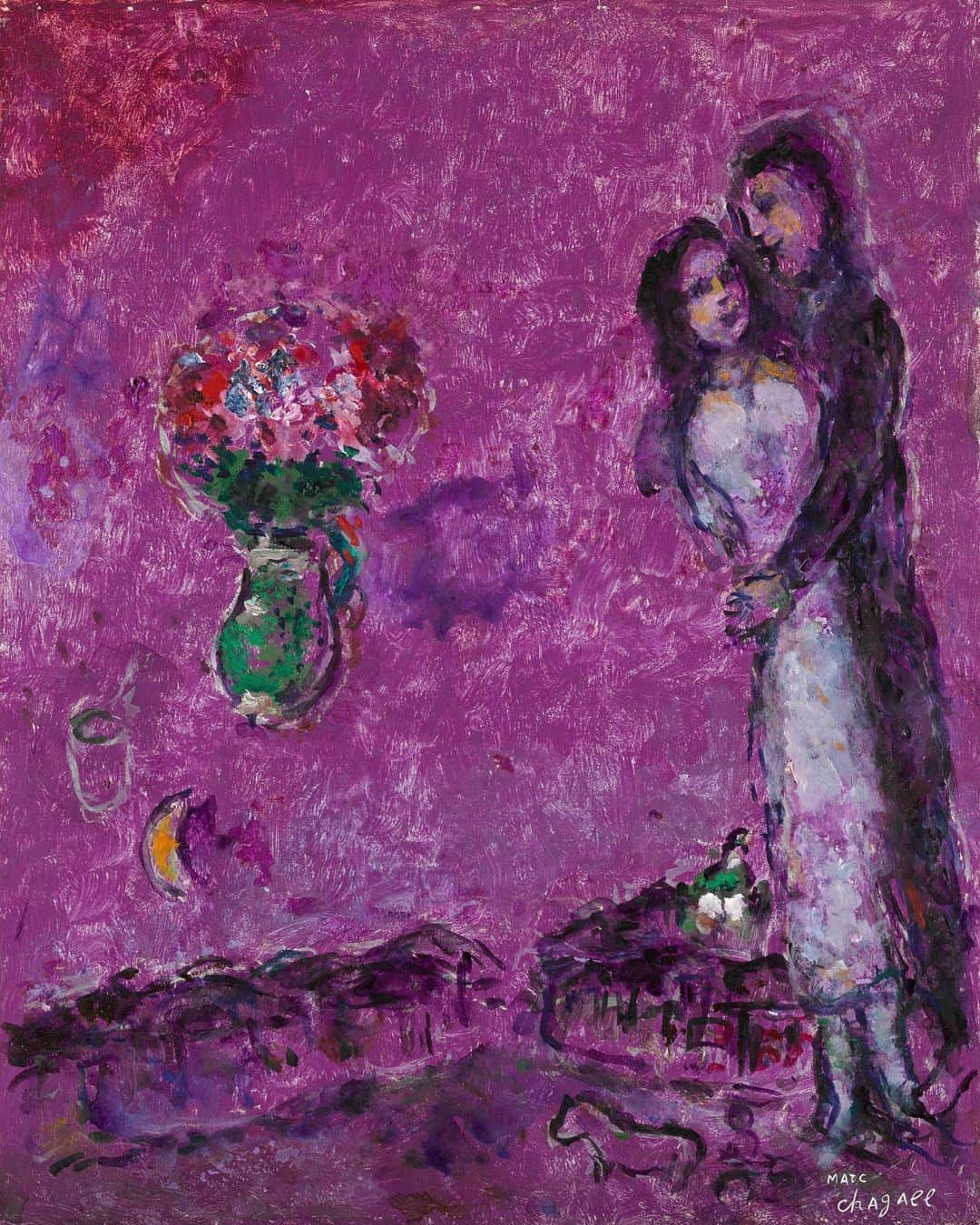 サザビーズさんのインスタグラム写真 - (サザビーズInstagram)「All's fair in love and draw ✏️💘 For this week's #SothebysSundaySketch, why not take inspiration from Marc Chagall's lovely lilac scene, painted in around 1980 using tempera, oil and ink.  Pull out a paintbrush or a pencil, and have a go at recreating the subject. Upload your finished masterpiece to Instagram, tagging @Sothebys and #SothebysSundaySketch. We will share a handful in our stories later today 💘  Marc Chagall's 'Paysage violet' will be offered at auction this March as part of our Impressionist & Modern Art Day Sale, open for bidding online from 19-26 March.  Happy Valentine's Day Sunday Sketchers ! 🥰  #SothebysImpMod #MarcChagall」2月14日 17時21分 - sothebys