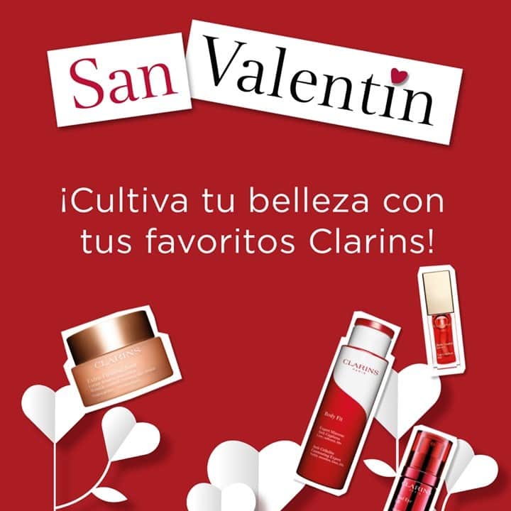 Clarins Españaのインスタグラム：「¡Feliz día del amor! ❤  Disfruta de tus favoritos Clarins, con ingredientes naturales que cuidan tu piel y nuestro planeta.🌱  ¡Menciona en los comentarios a la persona con la que compartirías tu próxima sesión de belleza! 👇  #Clarins #ClarinsMakeUp #SanValentin」