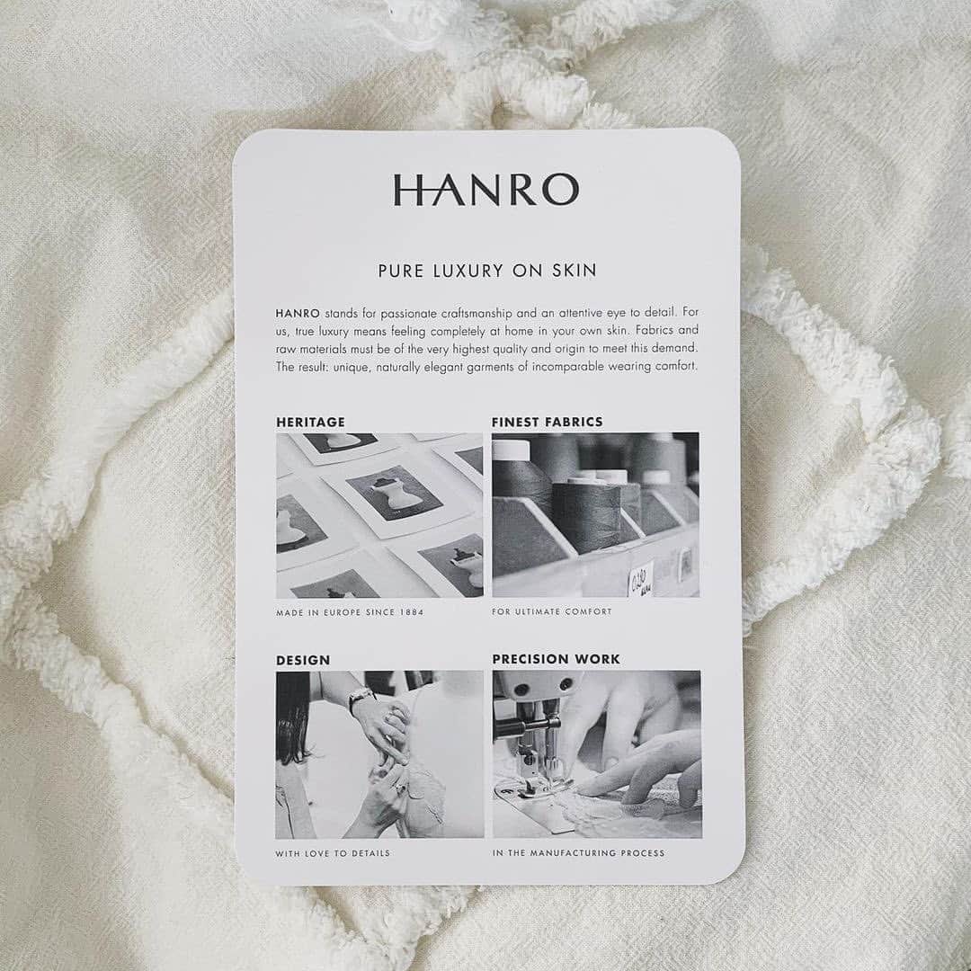 ハンロさんのインスタグラム写真 - (ハンロInstagram)「Pure luxury on skin - since 1884 ✨ #hanro #myHANROstyle #hanrobasics #repost @kiki_style_2020」2月14日 18時19分 - hanro.official