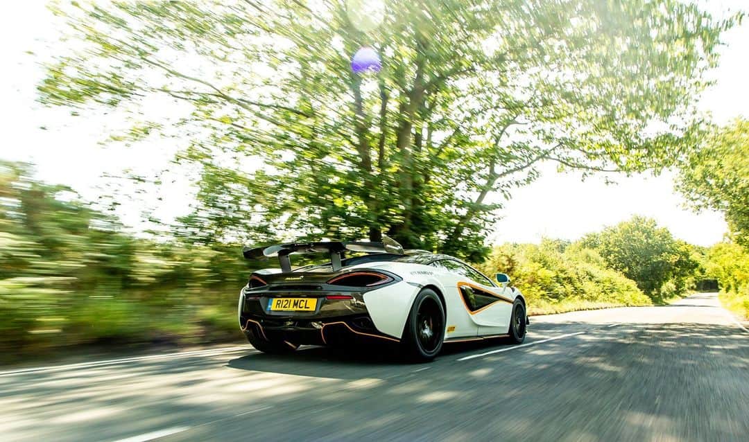 McLaren Automotiveのインスタグラム：「A high level of commonality with a 570S GT4 race car has been integral to the development of the 620R from the outset. They have the same, single-piece carbon fibre Monocell II chassis providing the foundations for the strength and light weight of the car.」