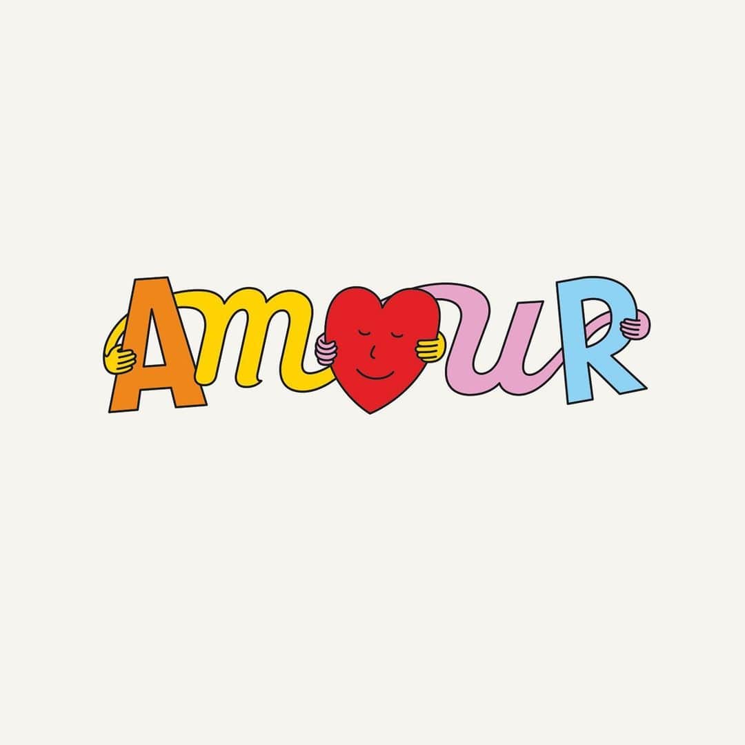 bonpointのインスタグラム：「Cherrysh ! Celebrating Love & happiness every single day ❤️🍒 Bonpoint collaborates with the artist typographer @ceizer for a capsule of vibrant pieces around emblematic mantras : happiness and Love #collab #bonpoint #love #valentineday #kids #new #cherrysh」