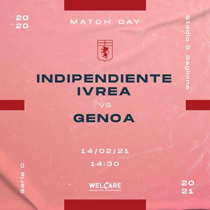 ジェノアCFCさんのインスタグラム写真 - (ジェノアCFCInstagram)「📍 Domenica 14 febbraio ⚽️ Indipendiente Ivrea 🆚 Genoa 🏆 Serie C Femminile ⏰ Ore 14:30 🏟 Stadio G. Gaglione  🔥 Forza ragazze! 🔴🔵 #FORZAGENOA」2月14日 20時01分 - genoacfc