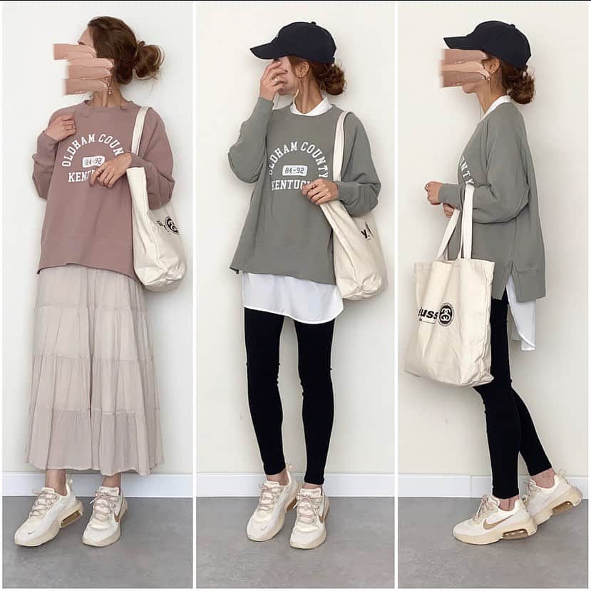 のインスタグラム：「早速履いてみた👟・*:.﻿ #ナイキエアマックスヴェローナ﻿ ﻿ スカートにもスキニーにも合う可愛さ𖤣𖤥﻿ ﻿ 今日は、久しぶりにお出かけしてきました𖢨𖢕﻿ ﻿ 途中色々寄り道﻿ ﻿ 絶品スィーツを食べれる牧場へ𖤣𖠿𐁂 ﻿ 甘党の息子、プリンとソフトクリームを頼み﻿ そしたらソフトクリームを丸ごと床に落としてしまい﻿ それを見た優しいお店のお姉さんが﻿ 新しくソフトクリーム作って持ってきてくれて…🥺﻿ ほんと申し訳なくて…😭 神対応過ぎました😭🙏﻿ ﻿ 帰り際、息子とありがとうございましたって﻿ お礼しに行ったら﻿ ｢また来て下さいね♥｣って🥺﻿ どこまでも親切な方で…﻿ ほんと素敵過ぎました🙏🙏﻿ ﻿ ここの牧場ね、動物とも触れ合いできるし搾りたての牛乳を使ったスィーツもいっぱいあって𓎩⑅⃛﻿ プリンもソフトクリームも濃厚で美味しくて﻿ 次はロールケーキ食べたいなっ♡♡﻿ また絶対行きます!!﻿ ﻿ ‪とっても温かい気持ちになった1日でした♡♡  ________________________________________________ #コーデ#ママコーデ#ママファッション#カジュアル#シンプル#着回しコーデ #ナイキ#ナイキエアマックス#STUSSY#Locari#ロカリ#mamagirl #プチプラ#トレンド#シュシュレイレイ」
