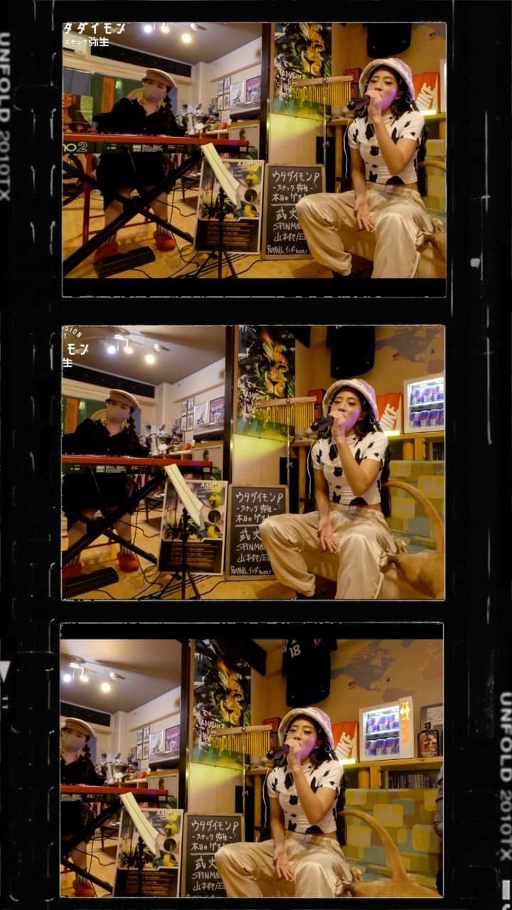 大門弥生のインスタグラム：「HAPPY VDAY💕🍫 ウタダイモン ⚡︎New Episode⚡︎ House Session Concert here! ． バレンタインに往年の名曲メドレー！90sR&B〜Reggae🎵 ． Special Band with Guest Bass @takeshibassxx  Guest DJ @a1championsound  Guest Key @makihot  Cho @elina_starz  ． Supported by @redbulljapan  @jagermeister_japan  ． #ウタダイモン #Session」