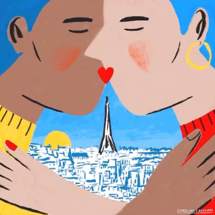 のインスタグラム：「Love everywhere and for everyone 🎨 @caroline.laguerre  #inesdelafressange #inesdelafressangeparis」