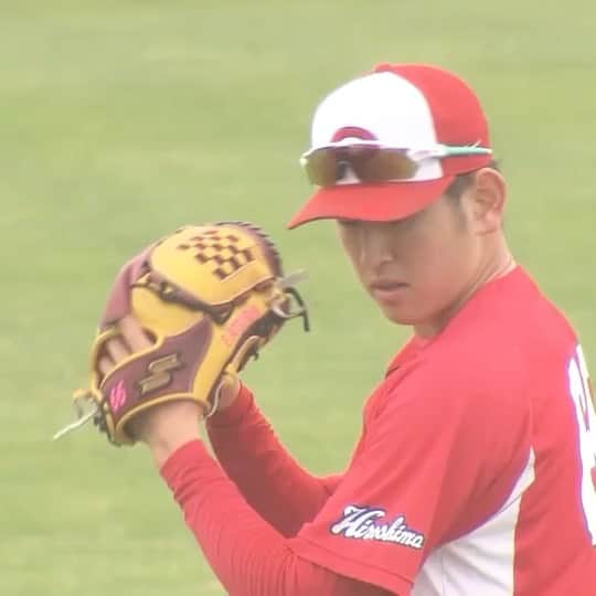 RCC中国放送「ＲＣＣスポーツ」のインスタグラム：「更新遅くなりました🙇‍♂️ 今日は大雨につき、阪神との練習試合は中止に。 藤浪投手も思わず動画を撮ってしまうほどの雨量でした...スタッフのオシャレズボンも一瞬で濡れた布と化しました。  この間の紅白戦に続き、またもや登板延期になった遠藤投手、まだ晴れていたウォーミングアップの様子です。去年より上半身ががっしりしたような...?🤔」