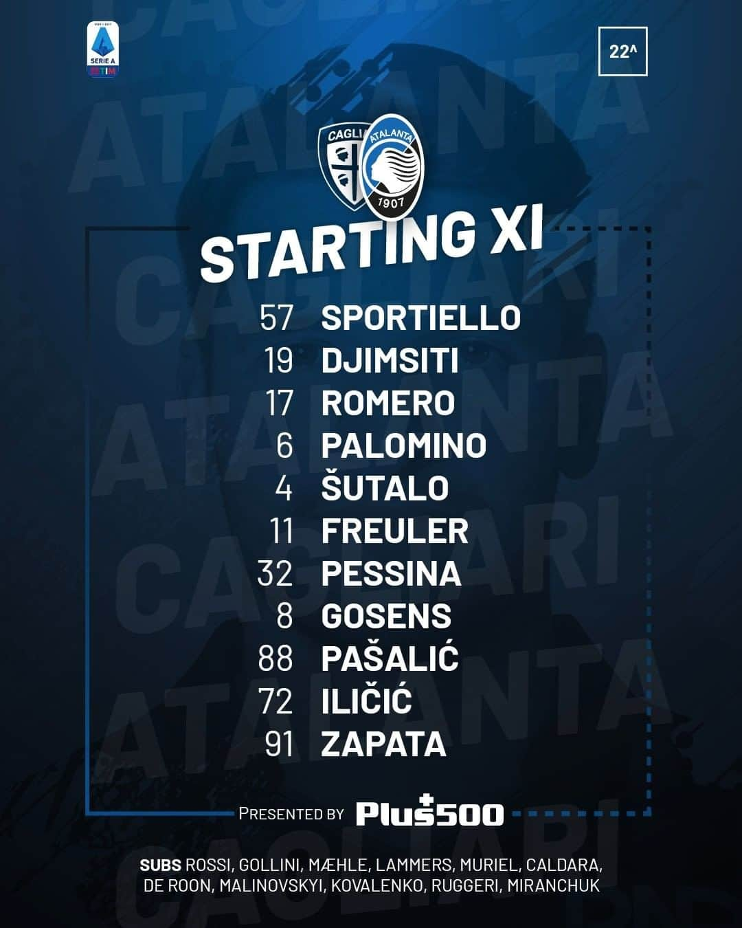 アタランタBCさんのインスタグラム写真 - (アタランタBCInstagram)「👥 Questi gli 11 scelti da Mister Gasperini! ⚡️ Nerazzurri team news here! ⠀ #CagliariAtalanta #GoAtalantaGo ⚫️🔵 #Atalanta #BergAMO #ForzaAtalanta #SerieATIM」2月14日 22時12分 - atalantabc