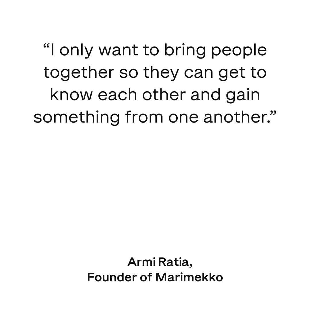 マリメッコのインスタグラム：「With our founder's Armi Raita's wise words, we want to wish our community a very happy Valentine's day! In Finland, Valentine's Day is call "Friend Day" and its all about celebrating and embracing friendship. For us, that feels more important than ever! Tag your friend in the comments section and share the most precious advice you have received from them! #marimekko」