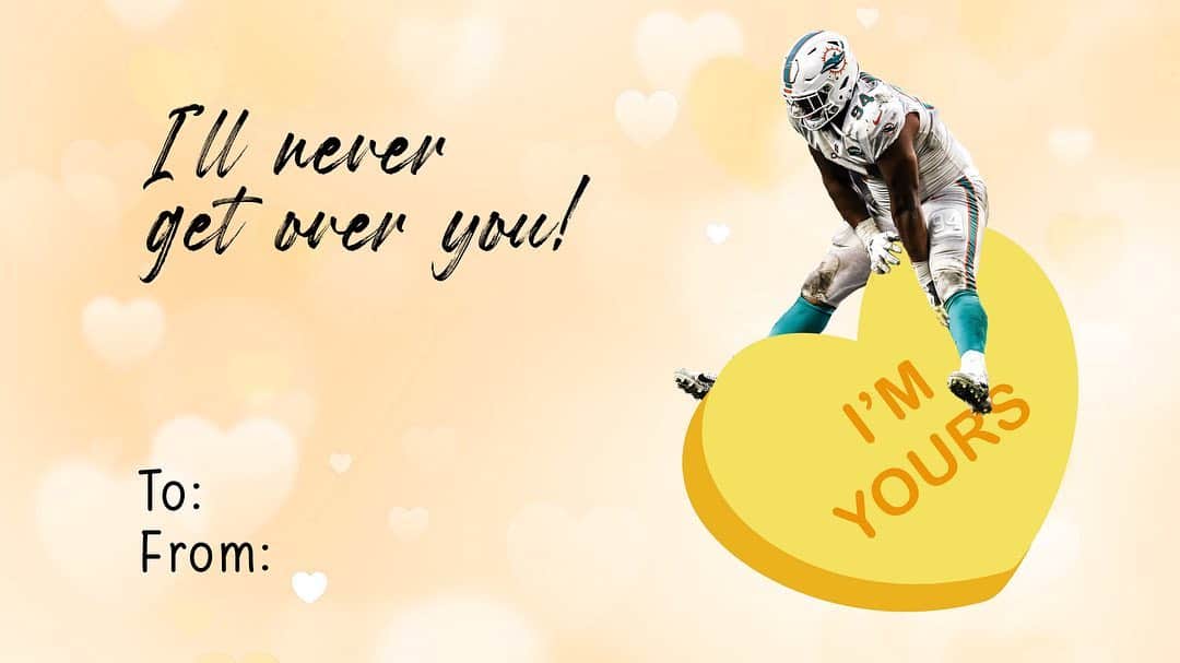 マイアミ・ドルフィンズさんのインスタグラム写真 - (マイアミ・ドルフィンズInstagram)「We made some cards for you to send to your Valentines 💕」2月14日 22時51分 - miamidolphins
