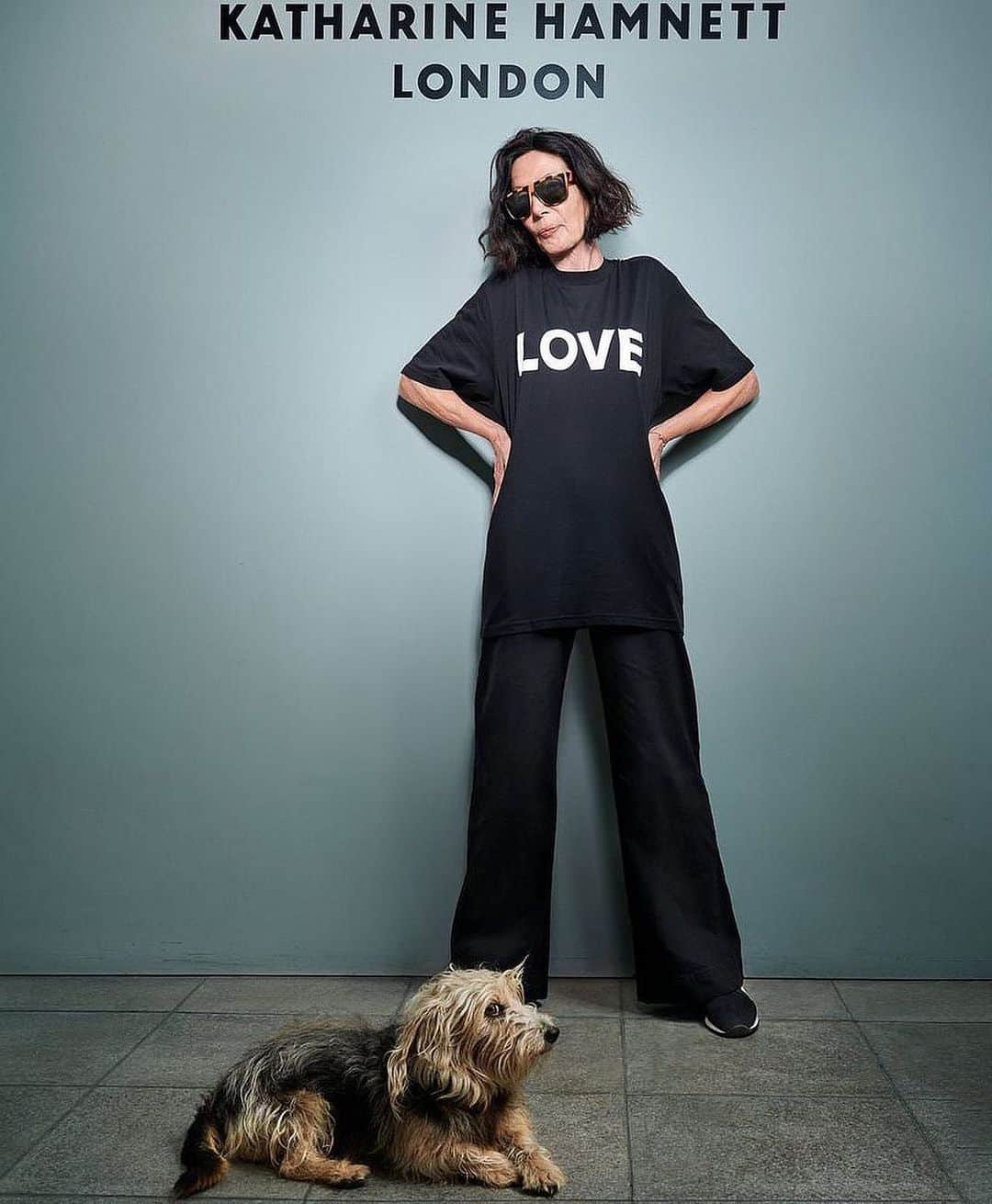 キャサリンハムネットのインスタグラム：「Love to all my supportive followers today 🖤🤍 . . . . . . . . . . . . #katharinehamnett #katharinehamnettlondon #love #valentines2021」