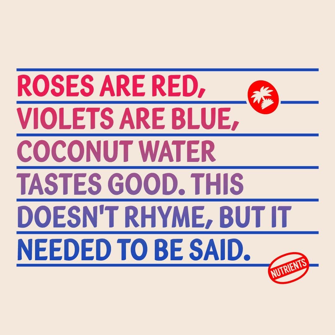 Vita Coco Coconut Waterさんのインスタグラム写真 - (Vita Coco Coconut WaterInstagram)「Comment below with a better poem about coconut water. We'll send the person with the best a case of their favorite flavor.」2月15日 0時13分 - vitacoco