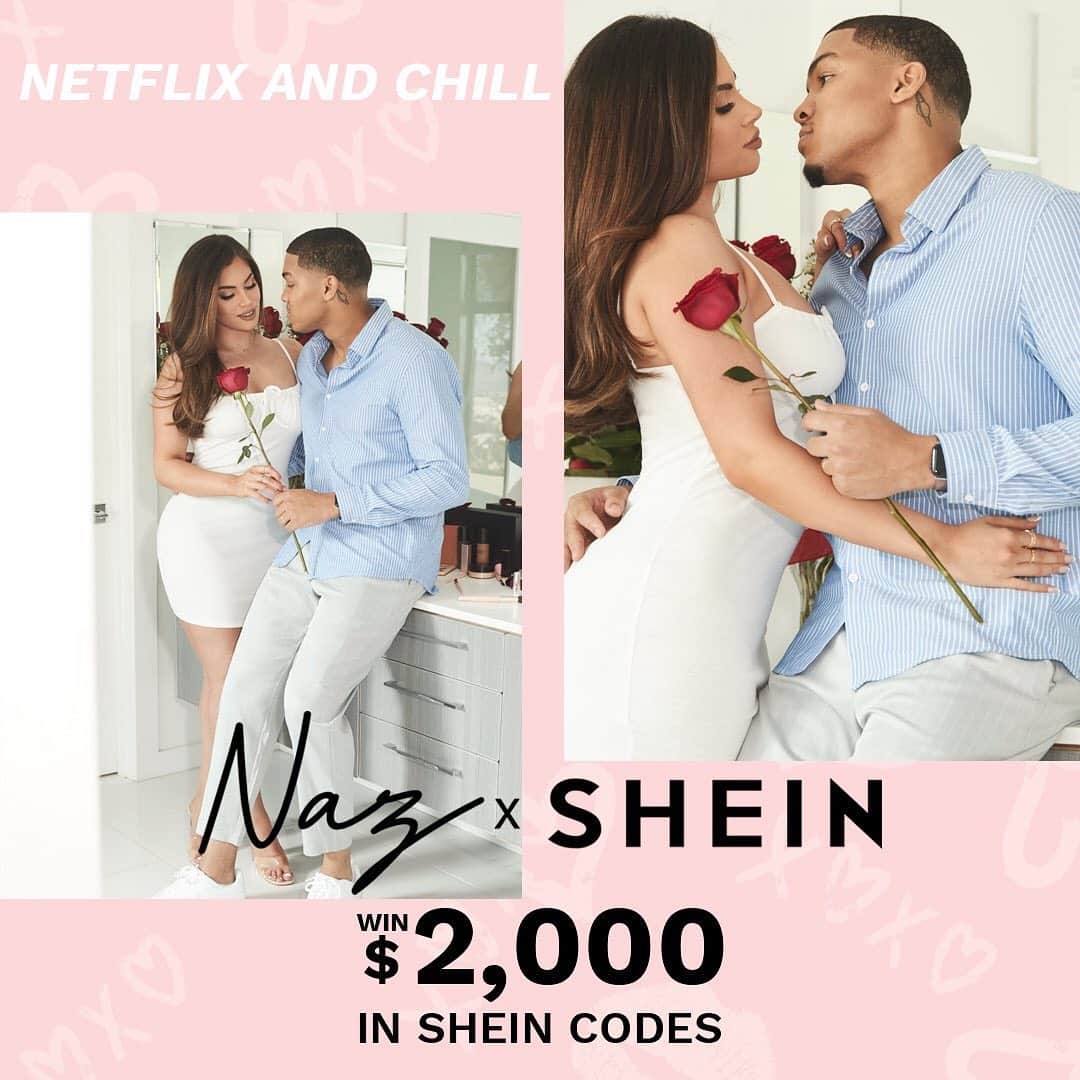 SHEINのインスタグラム：「Roses are red, violets are blue, 🌹 Nazanin's edit is finally here for YOU! @nazaninkavari   What mood are you in this Valentine's Day? Let us know & you might just win some major love from SHEIN! 🛍  How To Enter: 💓 Comment & let us know which Valentine's mood are you? (i.e. Hopeless Romantic, Netflix & chill, etc) 💓 Follow @SHEINofficial & @Nazaninkavari 💓 Tag someone you want to spend Valentine's day with!  ✨ Bonus: For 2x extra entries, share this post to your stories with #NazXSHEIN & @SHEINofficial (so we can see it!)  💖 Prizes:⁠ 20 winners will be selected to win a $100 GIFT CODE! 🛍✨  Giveaway Ends 2/22/2021! Good luck babes!」