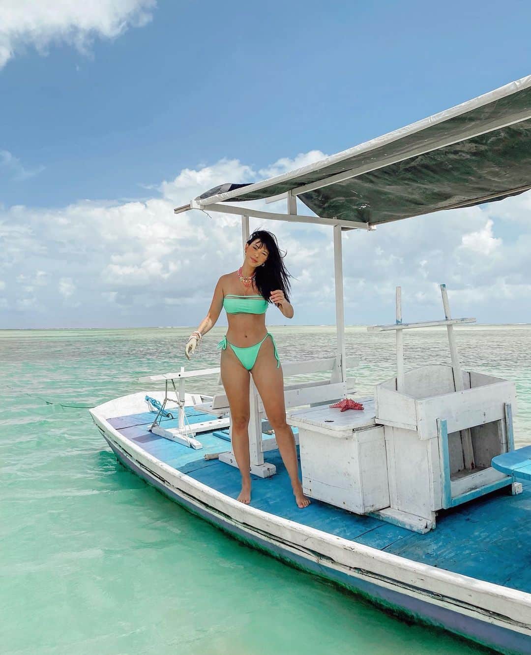 Gabriela Salesのインスタグラム：「Como queria estar 💚」