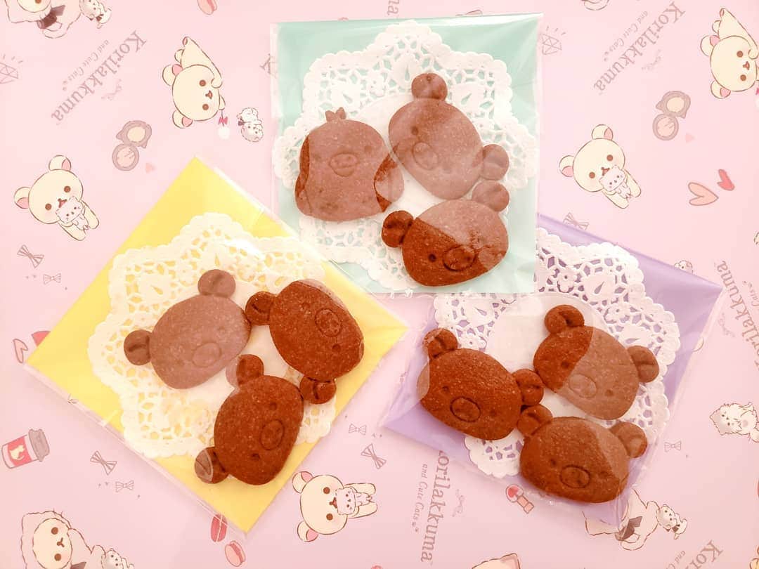 葉山いくみのインスタグラム：「余ったクッキー生地でリラックマクッキーも作りました🍪 この型で抜くだけでめちゃくちゃ可愛いクッキーになるから素敵🐻💕」