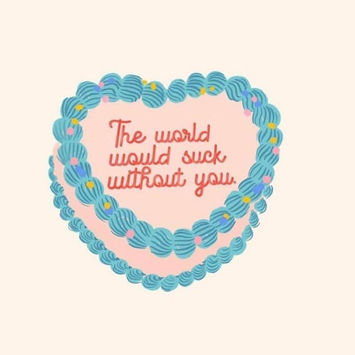 BECCAのインスタグラム：「Save this post for when you need a reminder. Happy Valentine's Day from us and our friends at @jedfoundation + @loveislouder. 💙  🎨: @artbook.jpg」