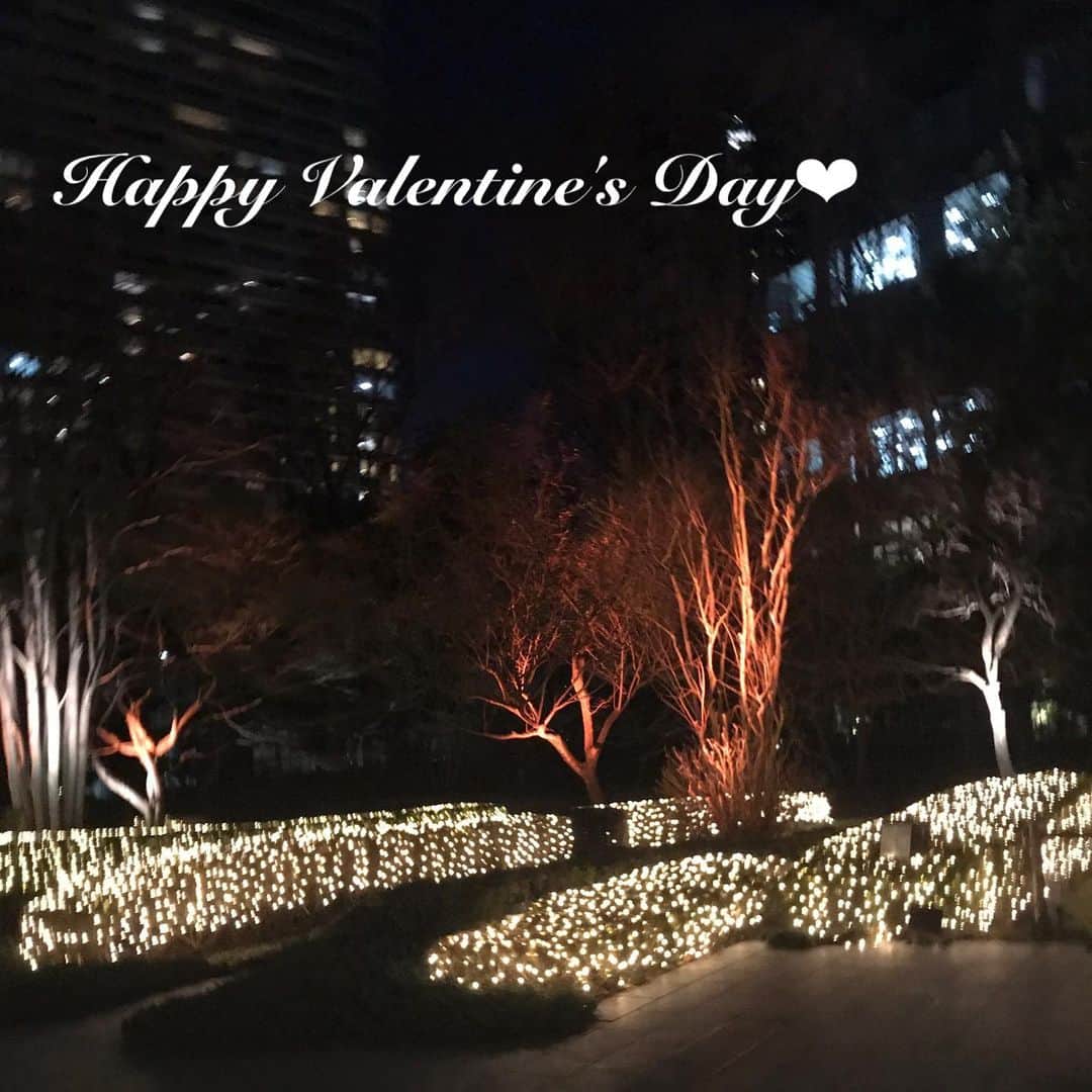 有坂美香のインスタグラム：「Happy Valentine's ❤︎ 去年から夜出歩く事がめっきり減り 久々のイルミネーションに気分が上がりました♫  #港区文化芸術フェスティバル のオンラインレッスンも残すところあと1回、 来週は本番です！」