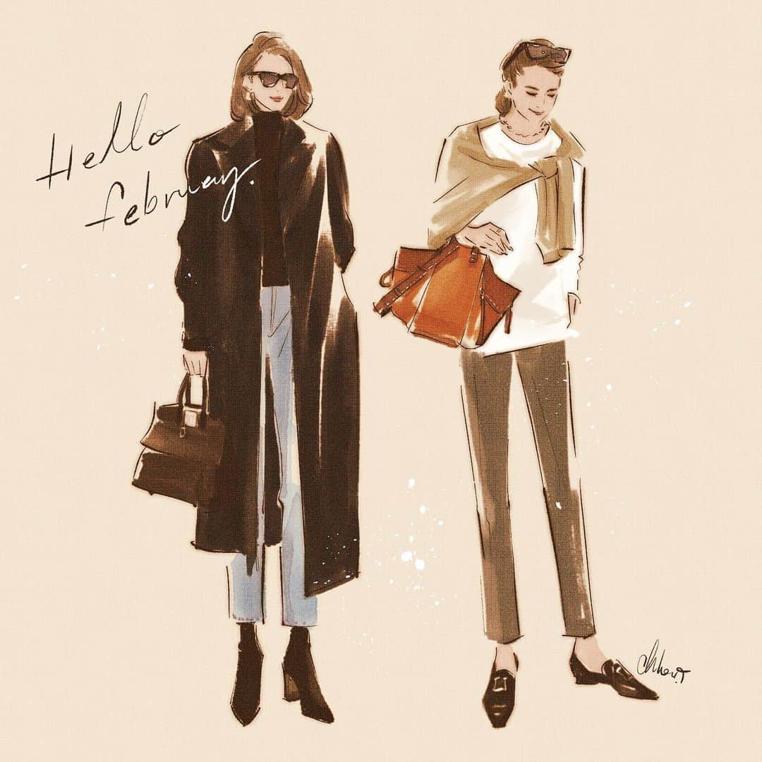 のインスタグラム：「・ ・ @chloetakahashi_illustrator さんが素敵すぎるイラストを描いてくれました❣️  どちらもお気に入りのコーデだったので、すごく嬉しいです☺️  ありがとうございます‼️  Thank you for the wonderful illustration!!  Illustration by 🎨 @chloetakahashi_illustrator」