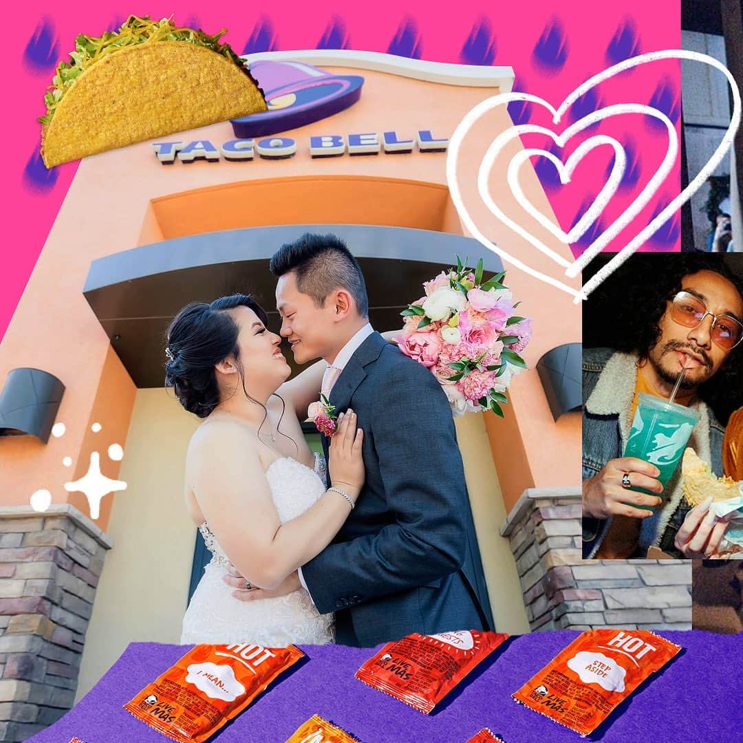 Taco Bellのインスタグラム：「Your #TacoBellLove Stories make our hearts melt. 💜 #HappyValentinesDay」