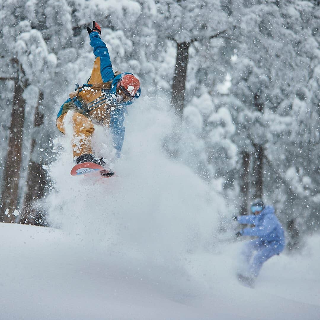 Burton Japanさんのインスタグラム写真 - (Burton JapanInstagram)「ツリーランをコミュニケーションツールの一種として考える中山悠也。『Backside Snowboarding Magazine』編集長、野上大介との無言の会話(？)はプロフィール内のリンクから！ Photo: @akira457_ #日本を滑ろう #スキージャム勝山 #AnonOptics」2月15日 12時39分 - burtonjapan