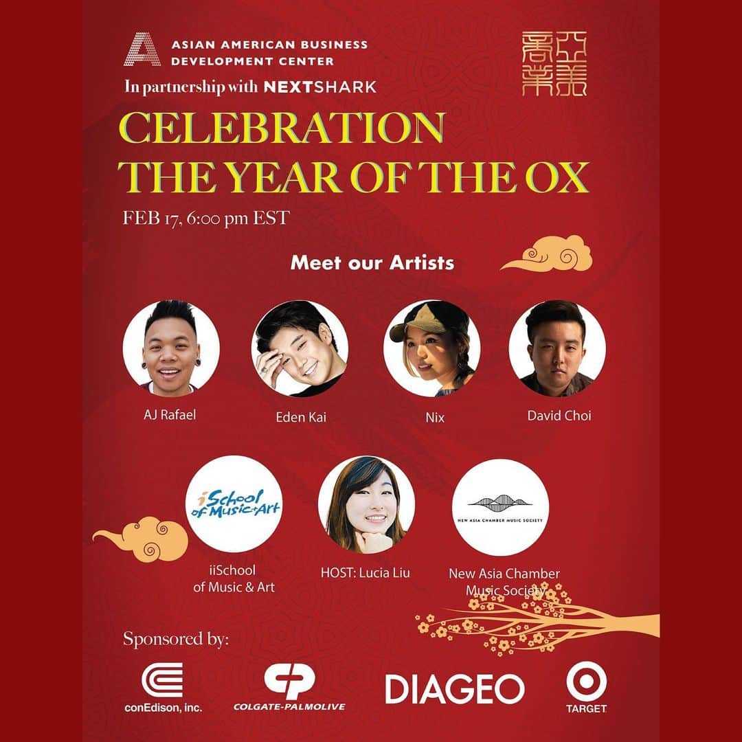 Eden Kaiさんのインスタグラム写真 - (Eden KaiInstagram)「I’m honored to be sharing some music at the Celebration The Year of the Ox 🐂 【Feb17th, 6PM (EST)】Hosted by Asian American Business Development Center🙌🧧 See you soon! ⠀ ⠀ AABDC主催 - 旧正月/丑年お祝いイベントでの演奏が決定致しました！✨⠀ 【2/18 - 午前8時(日本時間)】からとなります😊 是非ご参加ください！⠀」2月15日 14時54分 - edenkai_official