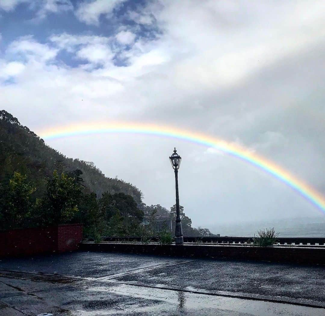 草野博紀のインスタグラム：「I’ve never seen this rainbow in my life.  Everyone Thanks for the birthday wishes. Love you all🐷🤣🎉」