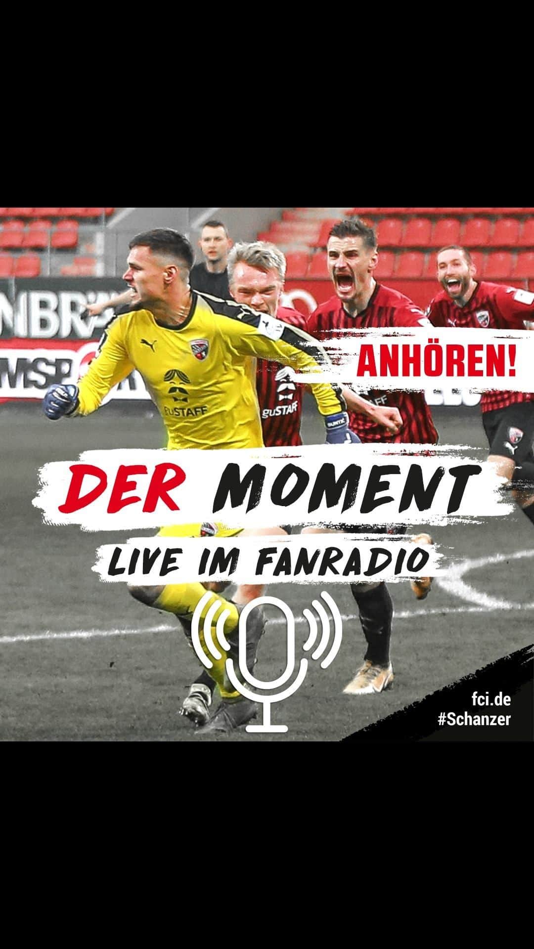 FCインゴルシュタット04のインスタグラム：「HEIMSPIELWOCHE & wieder durchdrehen mit dem #Schanzer Fanradio🎙🖤❤️ Präsentiert von @auto_bierschneider 📻😍 Ihr habt mehrfach danach gefragt & hier ist der Mitschnitt: Unsere Kommentatoren haben auf der @audisportpark_official Tribüne gegen den @fcviktoriakoeln auch Vollgas gegeben 🙌🤩 Kostprobe gefällig, wie krass unser Duo mitfiebert⁉🔥 ___ Ekstase, Gänsehaut & mehr - auch gegen den @1fckaiserslautern1900 🙏 Hört am Samstag unbedingt wieder rein: fci.de/Fanradio 😍 . . #schanzerdassindwir #Schanzerfürimmer #Ingolstadt #FCI #FCIngolstadt #3Liga #zeigtsuns #fu3ball #soccer #fussball #football #futbol #immerweiter #zamhoidn #Team #heimspiel #Stadion #Dahoam #AudiSportpark #Rückrunde #FCIFCK #1fckaiserslautern  #Kaiserslautern #roteteufel #Matchday #fanradio #gänsehaut #ekstase #reinhören」