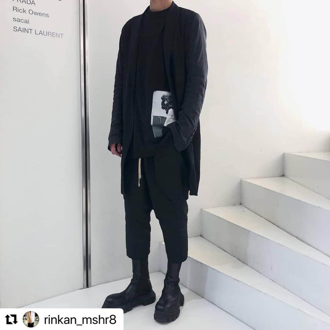 RINKAN渋谷店さんのインスタグラム写真 - (RINKAN渋谷店Instagram)「【STAFF STYLING】 @rinkan_mshr8   jacket #rickowens  tops #drkshdw pants #rickowens  shoes #rickowens」2月15日 16時27分 - rinkan_shibuya