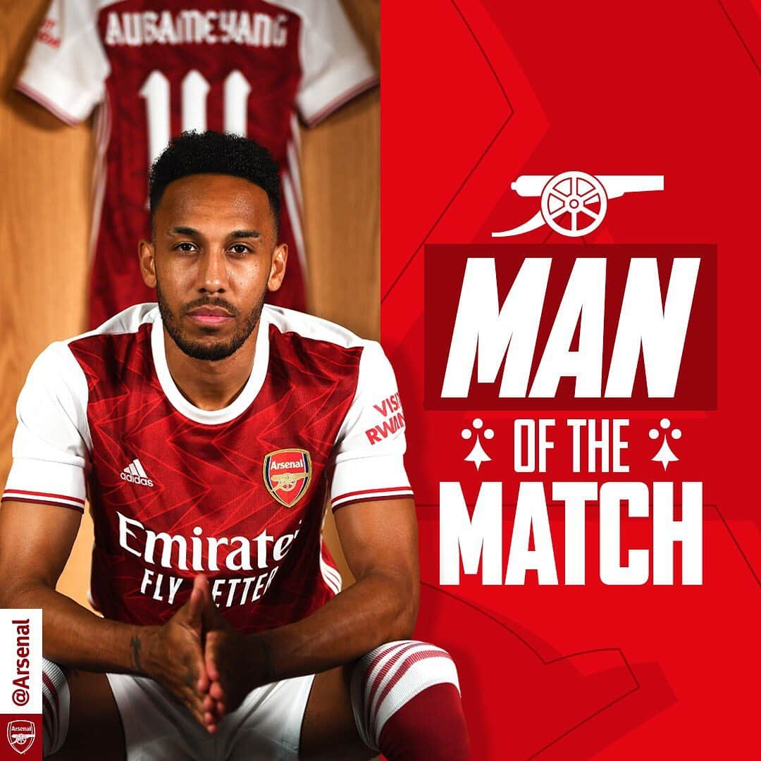 アーセナルFCさんのインスタグラム写真 - (アーセナルFCInstagram)「You voted @auba as your Man of the Match 🤝  #arsenal #gunners #premierleague #afc #arsenalfc #aubameyang」2月15日 16時45分 - arsenal