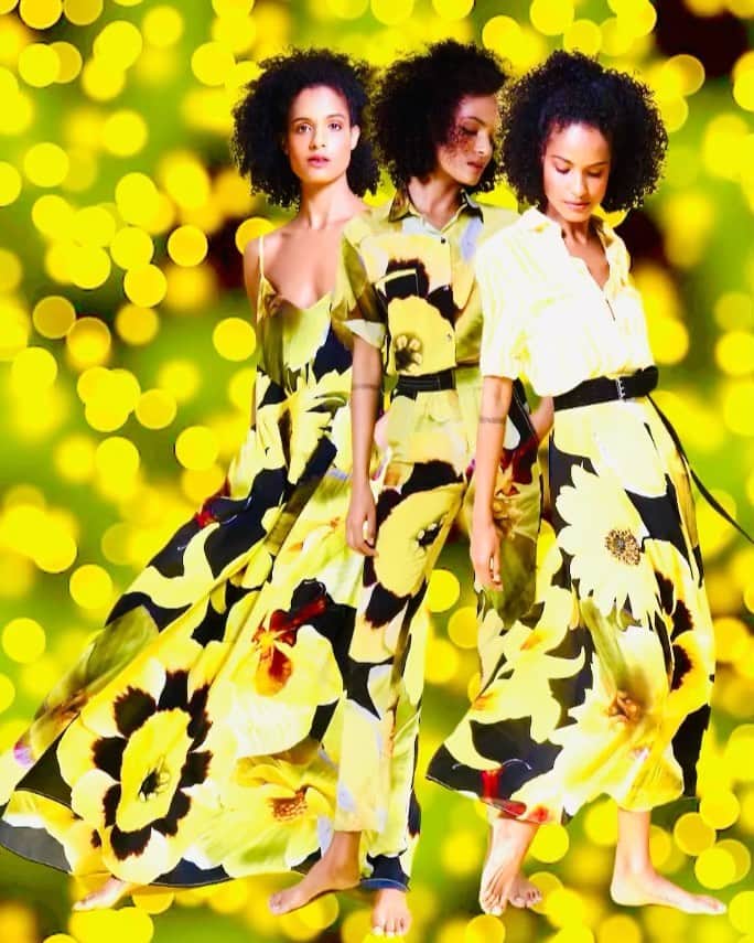 のインスタグラム：「Let’s wear yellow to make the sun shine soon again #mimiliberté #michelklein #resort #sunflower #luxurylifestyle」