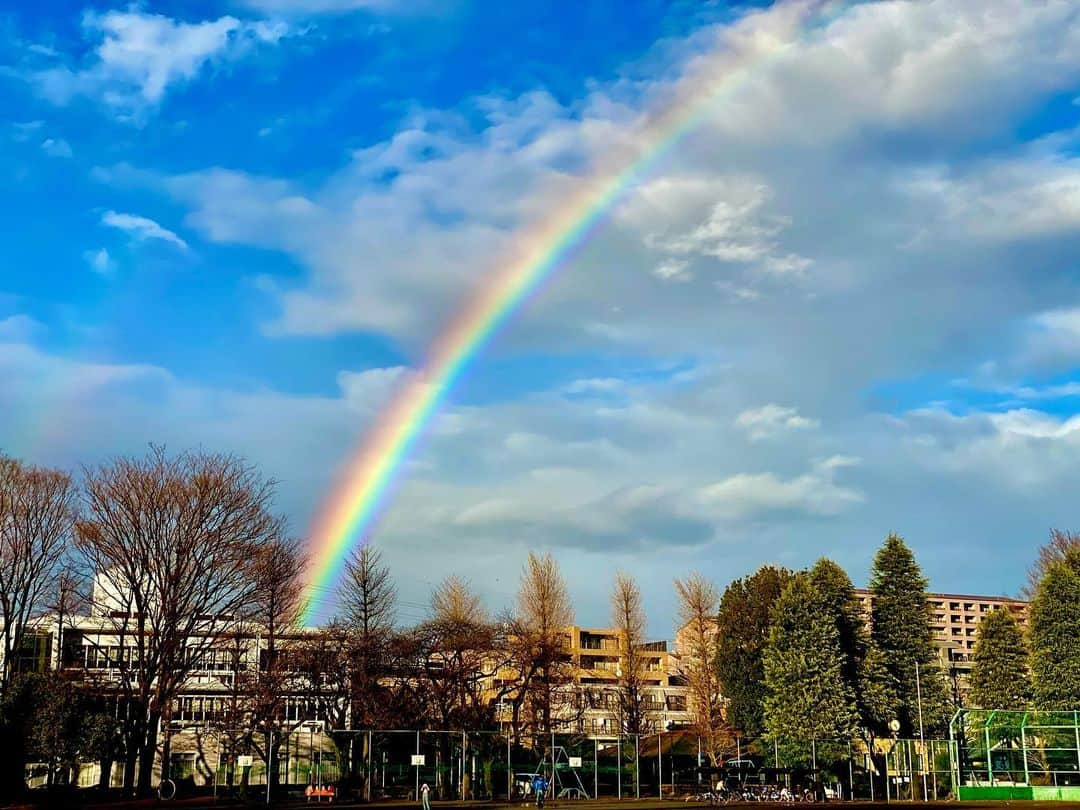 三浦祐太朗のインスタグラム：「雨のち晴れ . . . . #20210215 #rainbow #🌈 #虹 #instagood #photooftheday #followme #nature #instalike #amazing #bestoftheday #sky #国立 #国立市」