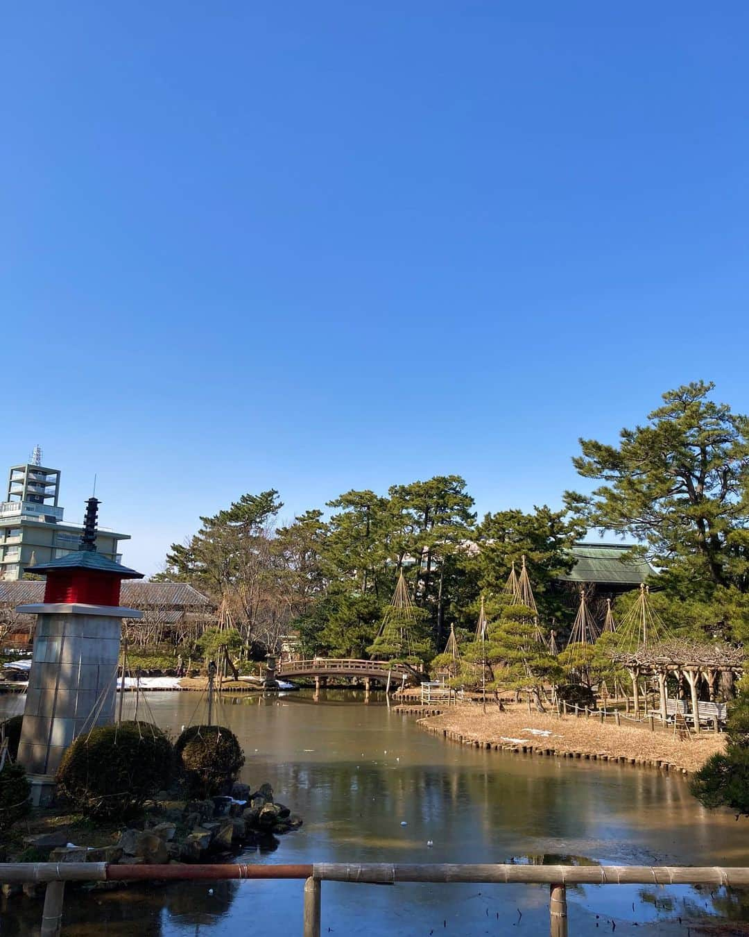 水戸悠夏子のインスタグラム：「またしばらく雨と雪が続きそうなのでいつかのカラッと晴れた日の通勤路。白山神社。」