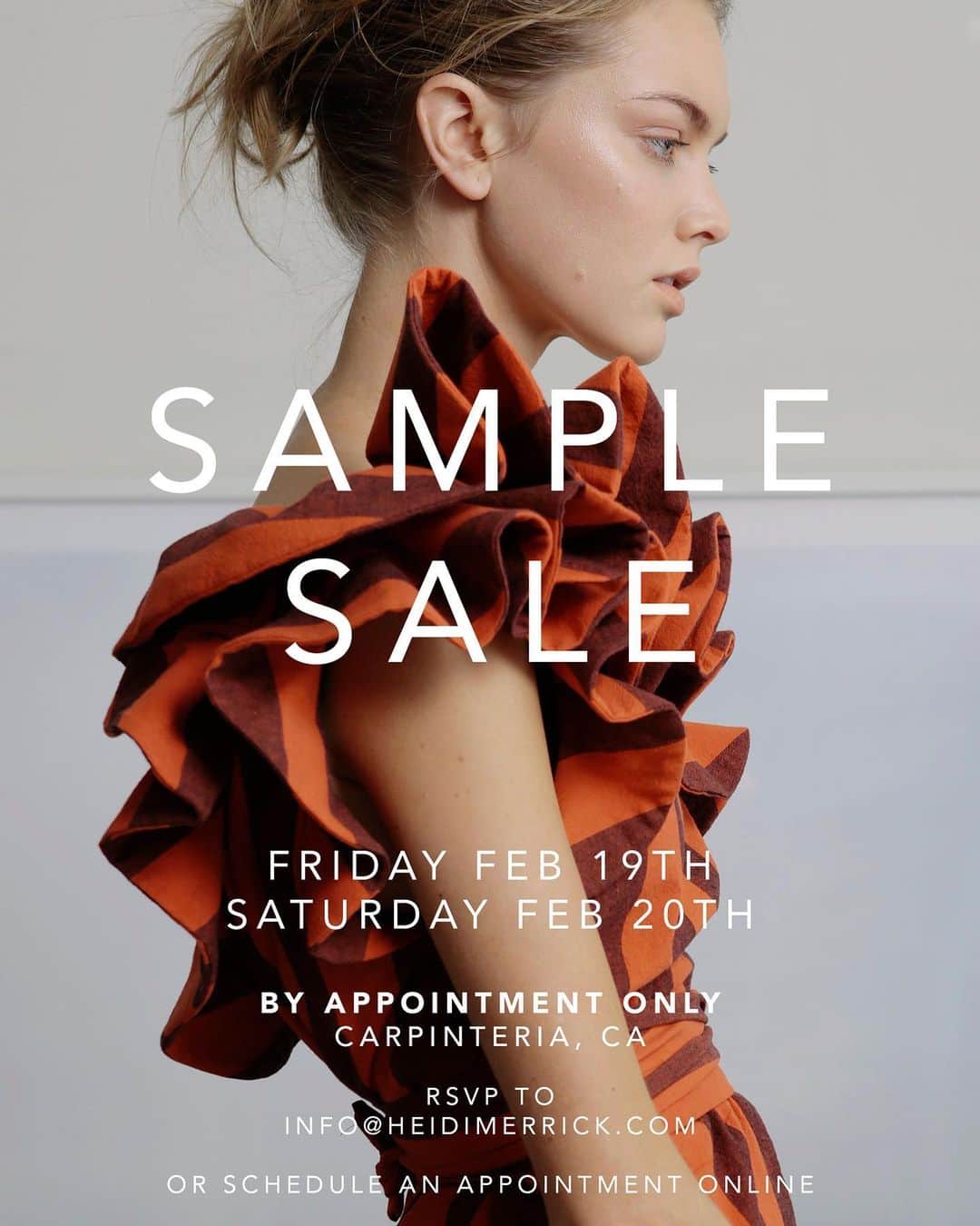 ハイディメリックのインスタグラム：「This Friday and Saturday in Carpinteria! SAMPLE-SALE! Sign up online. ❤️🖤 HEIDIMERRICK.com」