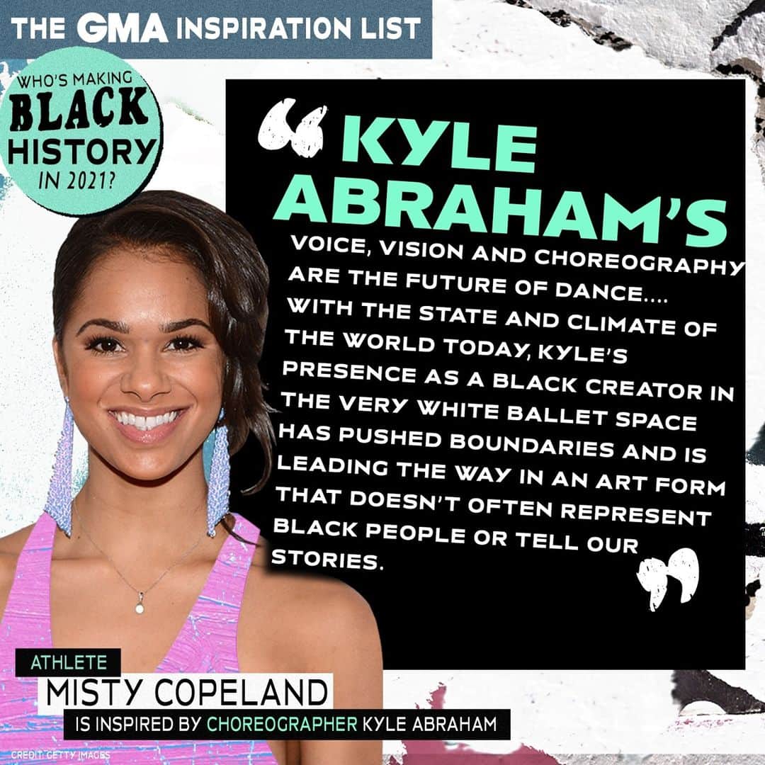 Good Morning Americaさんのインスタグラム写真 - (Good Morning AmericaInstagram)「#GMAInspirationList: Who’s making Black history right now? @mistyonpointe nominates Kyle Abraham as part of the next generation of heroes for the Black community. SEE LINK IN BIO FOR THE FULL LIST. #bhm #blackhistorymonth #GMAInspirationList #blackexcellence #blackhistory」2月16日 6時16分 - goodmorningamerica