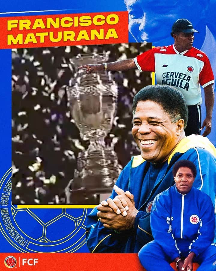 サッカー コロンビア代表チームのインスタグラム：「¡Felicitaciones Francisco Maturana!  Nuestro D.T. Mundialista y Campeón de América celebra su cumpleaños #️⃣7️⃣2️⃣  Gracias por todos los momentos con nuestra Selección Colombia 🇨🇴  🎂👏」