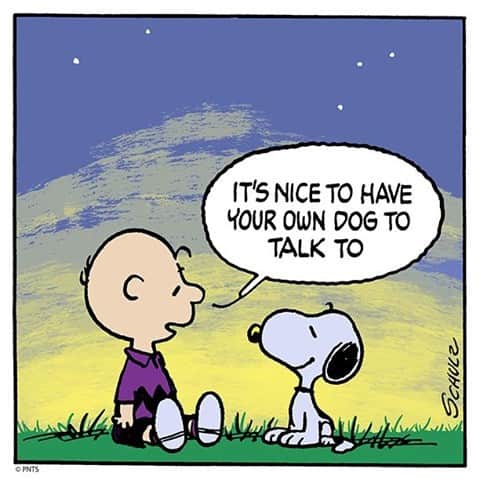 スヌーピーのインスタグラム：「Everyone should have a dog in their life.」