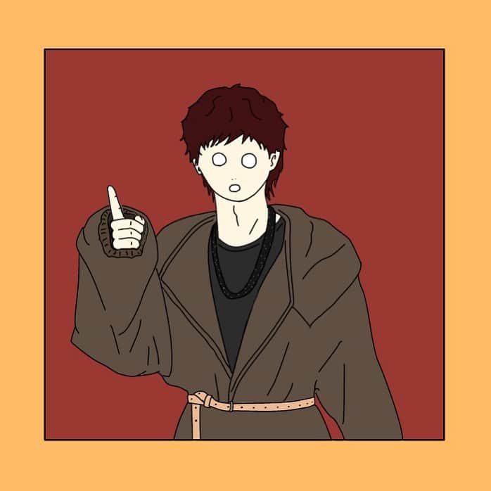 のインスタグラム：「Happy birthday to my best friend！  #happybirthday #誕生日 #イラスト #ゆるキャラ #絵描き #鈴木曉 #おめでとう #衣装の模様は難しかったので諦めました」